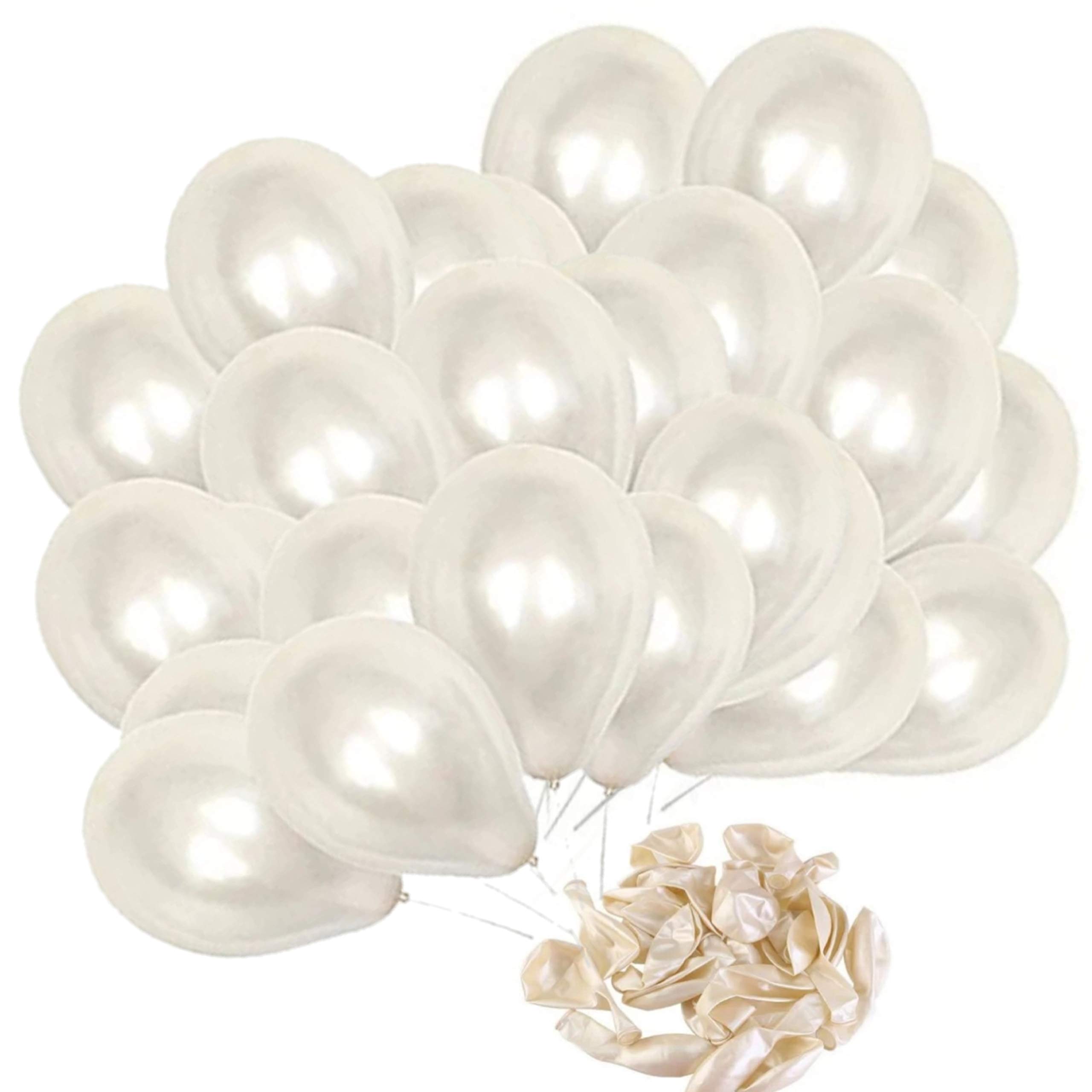WHITE MATELIC BALLOONS