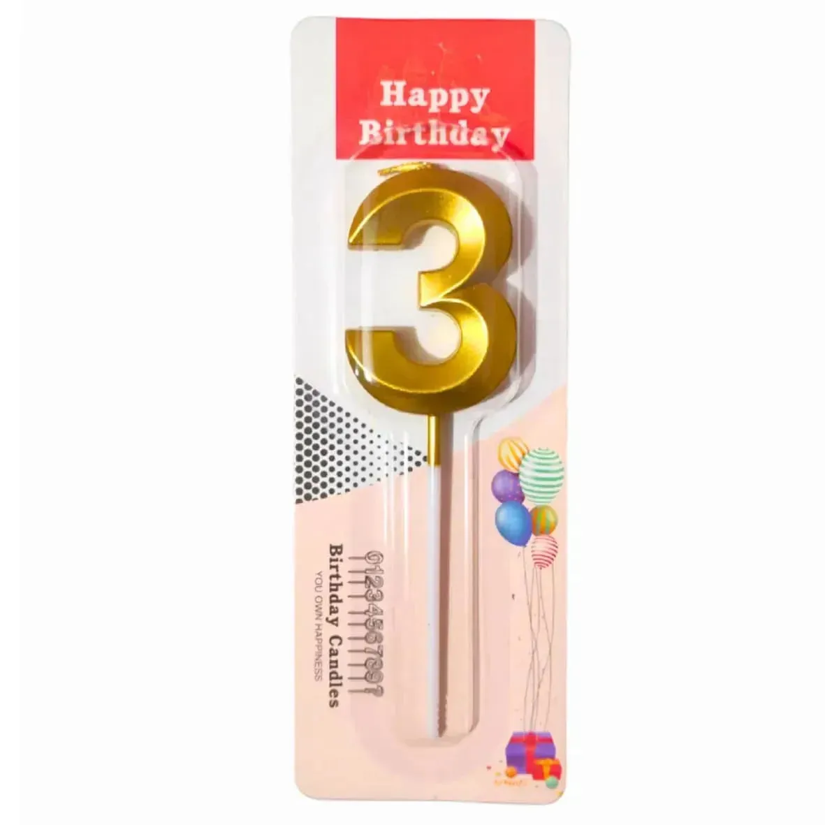 GOLDEN NUMBER CANDLE 3