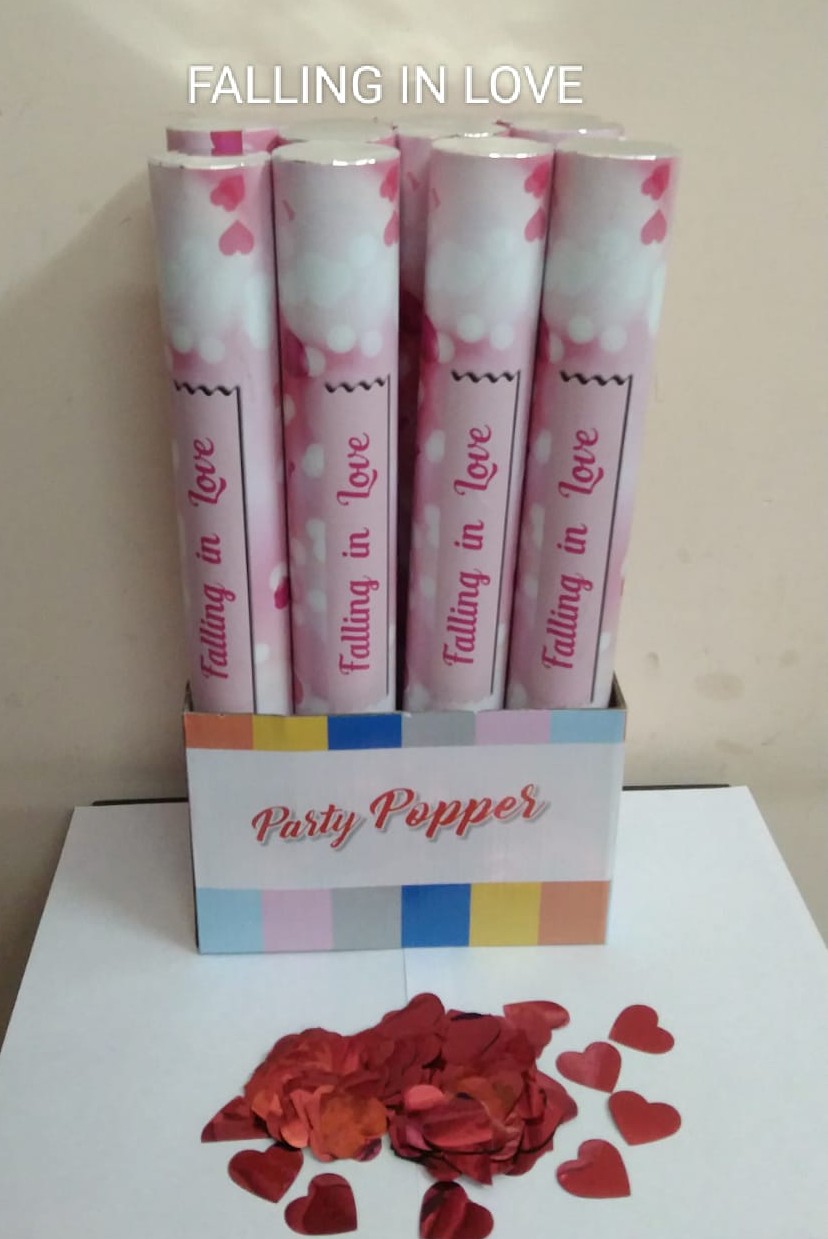 40 CM FANCY PARTY POPPER (HEART) PACK OF 12