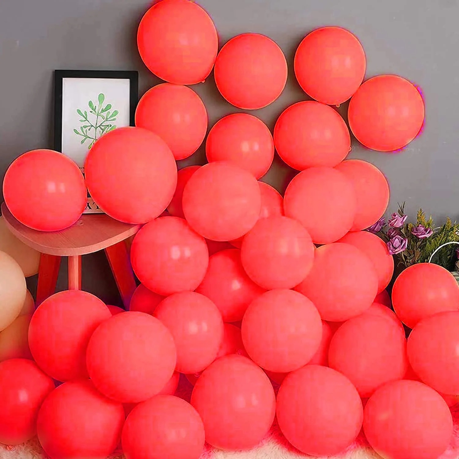 PASTEL RED BALLOONS (PACK OF 50)