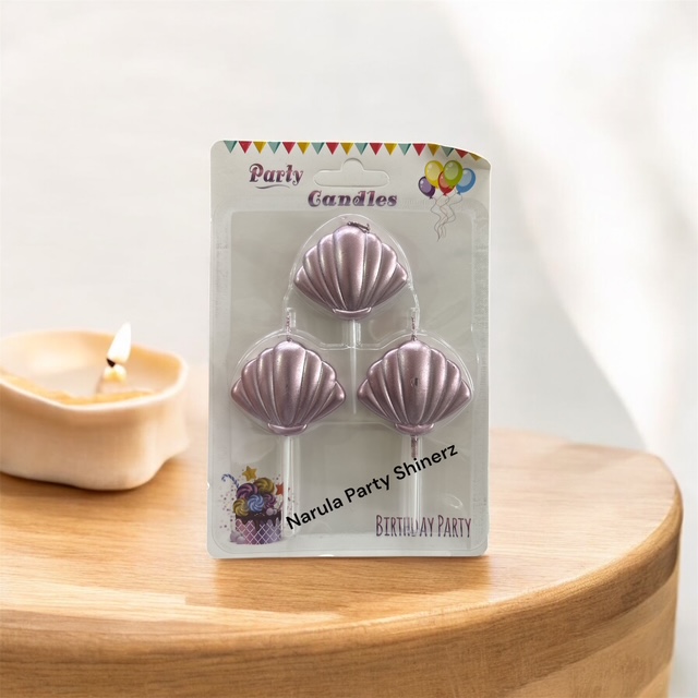 SHELL BIRTHDAY CANDLE (ROSE PINK)