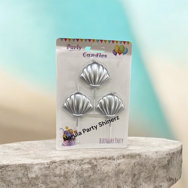 SHELL BIRTHDAY CANDLE (SILVER)